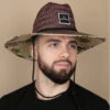 Brixton Alpha Square Sun Hat Brown Straw