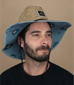 Brixton Alpha Square Sun Hat Tan Dusty Blue