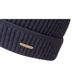 Stetson Beanie Merino Wool Navy -Chapeau Soldes Boutique beanie merino wool navybonnet20revers20bleu20laine