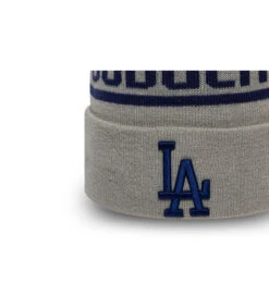 NEW ERA Bobble Knit LA Gray -Chapeau Soldes Boutique bobble knit la graybonnet20Dodgers20gris20pompon