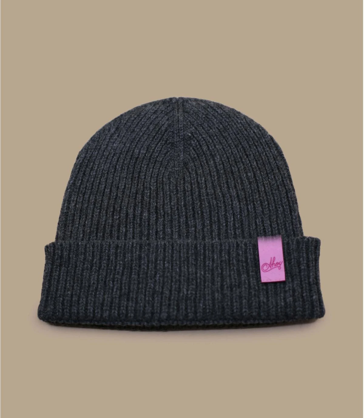 Bonnet Ahoy Anthracite Pink. Eco & Fabriqué En France 1 Bonnet Ahoy Anthracite Pink. Eco & Fabriqué En France