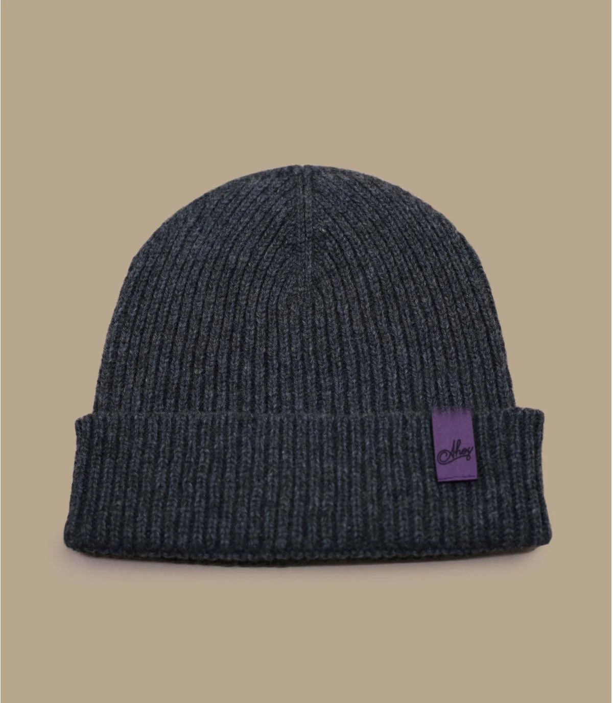 Bonnet Ahoy Anthracite Purple. Eco & Fabriqué En France 1 Bonnet Ahoy Anthracite Purple. Eco & Fabriqué En France