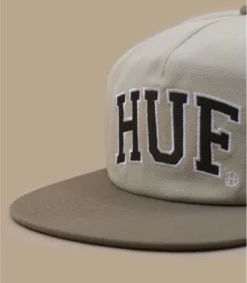 HUF Casquette Arch Logo Snapback Cream -Chapeau Soldes Boutique casquette arch logo snapback cream 2