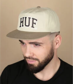 HUF Casquette Arch Logo Snapback Cream