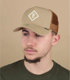 Casquette Trucker HFT Fine Herringbone Camel