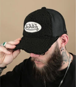 Von Dutch Casquette Trucker Logo Fur Black
