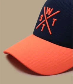 WATTS Cassquette Tribe Bleu Marine Orange Fluo -Chapeau Soldes Boutique cassquette tribe bleu marine orange fluo 2