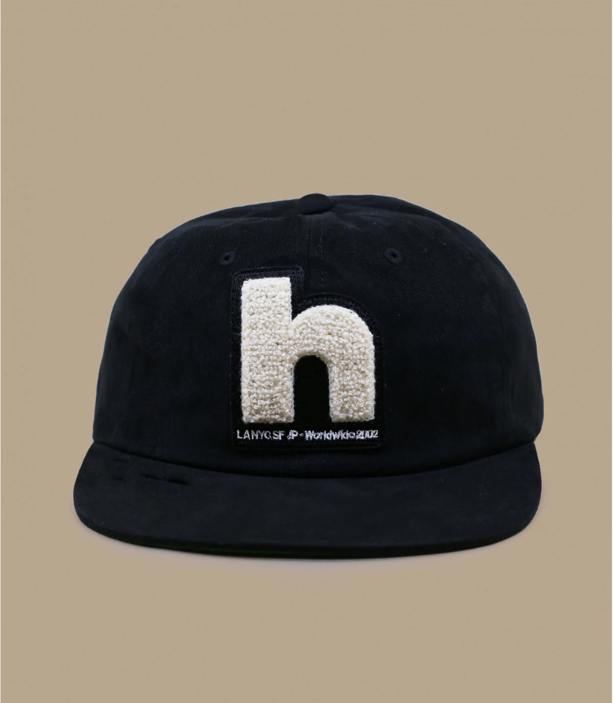 HUF Chenille Patch 6 Panel Black 2 HUF Chenille Patch 6 Panel Black – Image 2