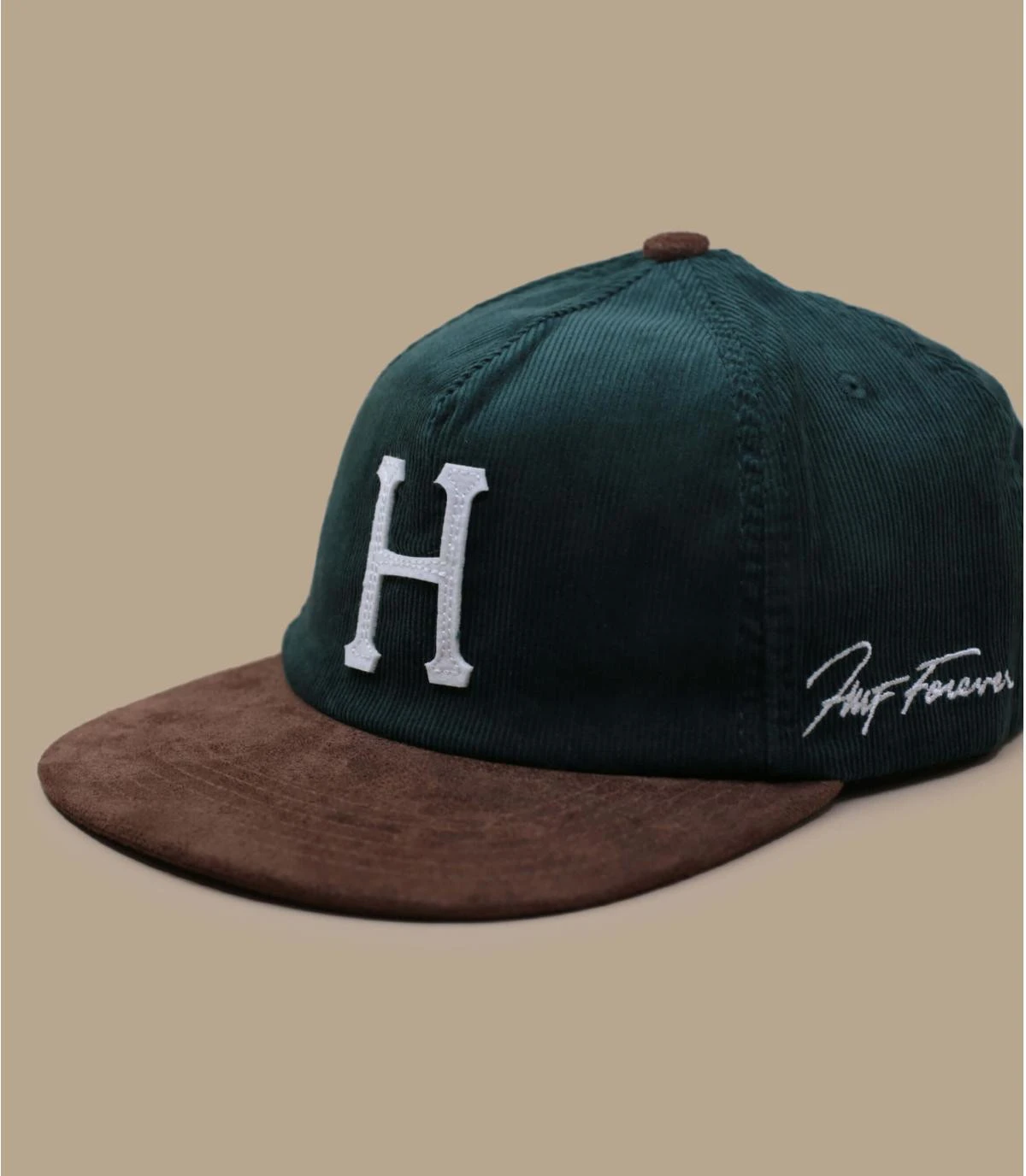 HUF Corduroy Classic H Strapback Forest Green 3 HUF Corduroy Classic H Strapback Forest Green – Image 3