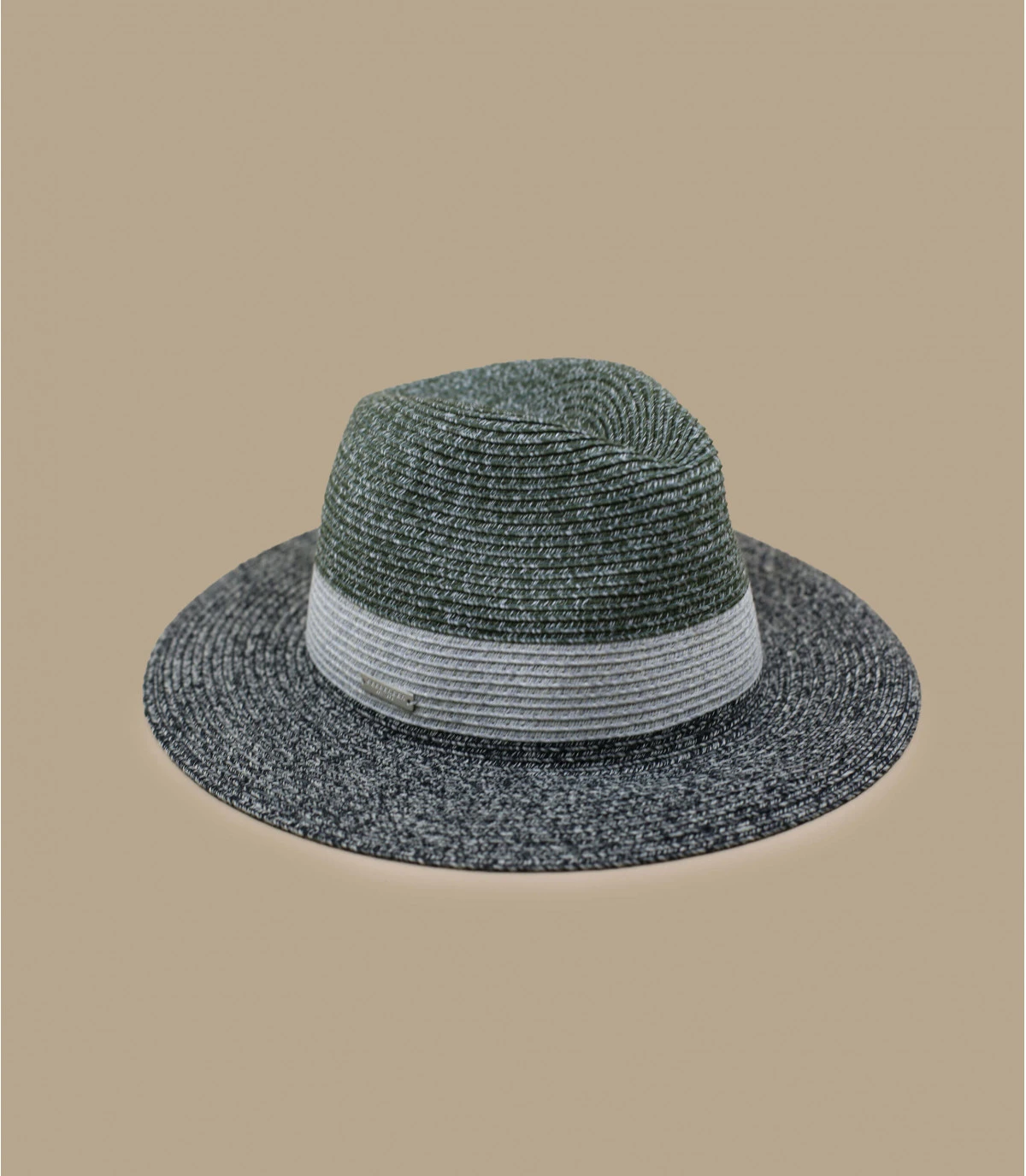 Seeberger Fedora Stripe Design Khaki Black 1 Seeberger Fedora Stripe Design Khaki Black