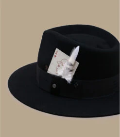 Stetson Fedora Woolfelt Black -Chapeau Soldes Boutique fedora woolfelt black 2
