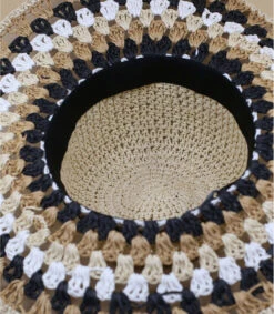 Seeberger Floppy Multicolor Linen White Black -Chapeau Soldes Boutique floppy multicolor linen white black 4