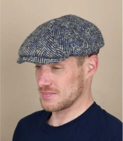 Stetson Hatteras Herringbone Wool Navy