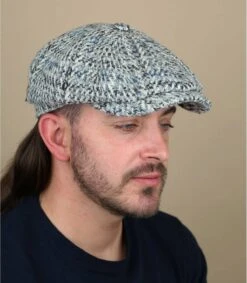 Chapeau Soldes Boutique 17 Stetson Hatteras Virgin Wool Herringbone Grey Beige