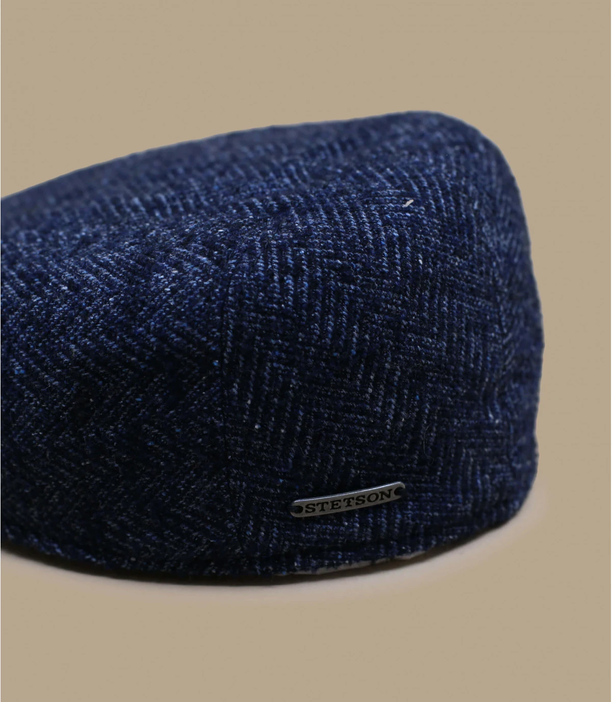 Stetson Ivy Cap Virgin Wool Blue Herringbone 2 Stetson Ivy Cap Virgin Wool Blue Herringbone – Image 2