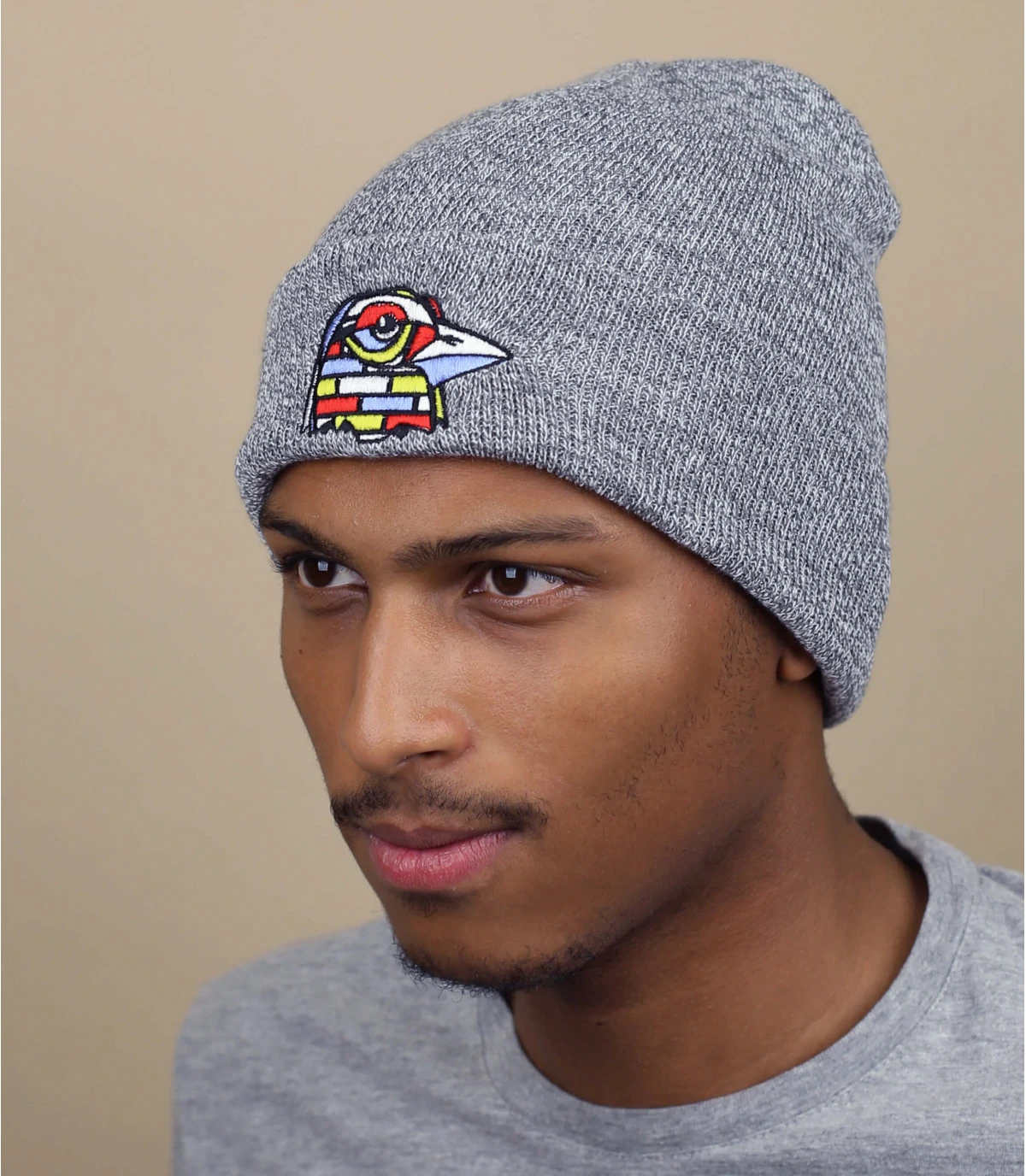 Keim Street Bird Beanie Heather Grey 1 Keim Street Bird Beanie Heather Grey