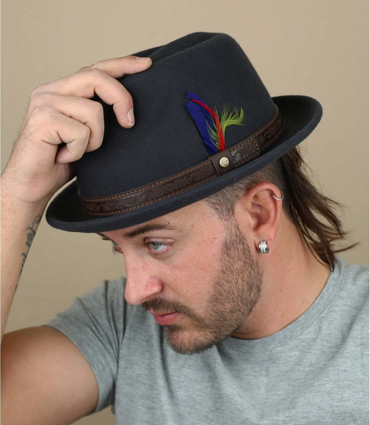 Stetson Player Woolfelt Grey 1 Stetson Player Woolfelt Grey