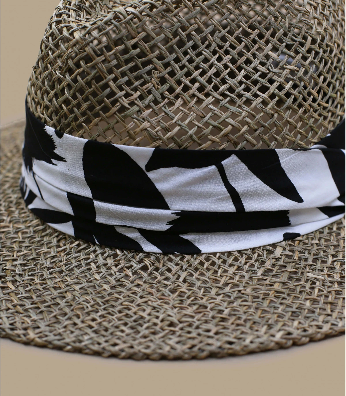 Seeberger Seagrass Fedora Summer Print Black 4 Seeberger Seagrass Fedora Summer Print Black – Image 4