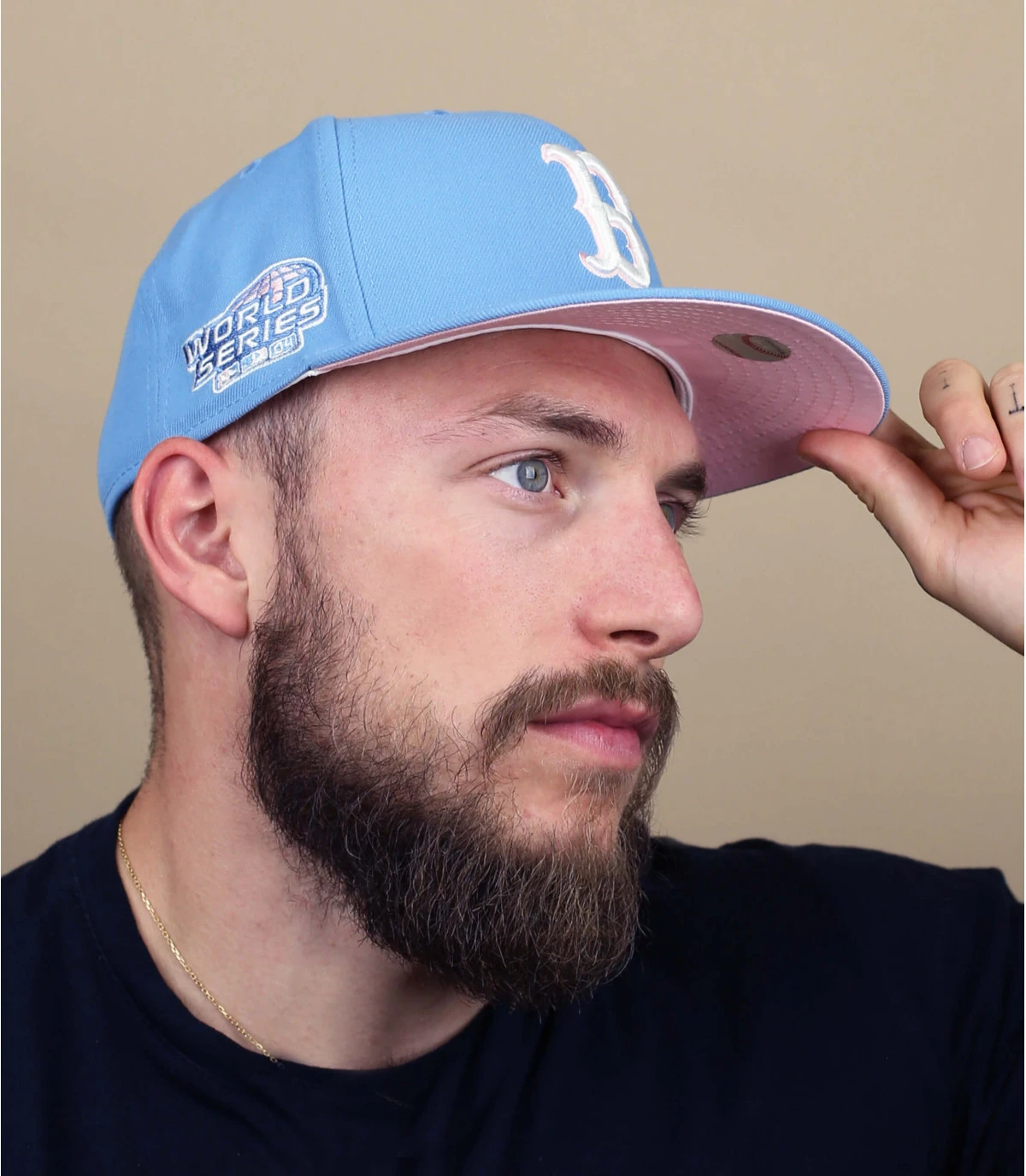 NEW ERA Side Patch 5950 Boston Red Sox Sky Pink 1 NEW ERA Side Patch 5950 Boston Red Sox Sky Pink