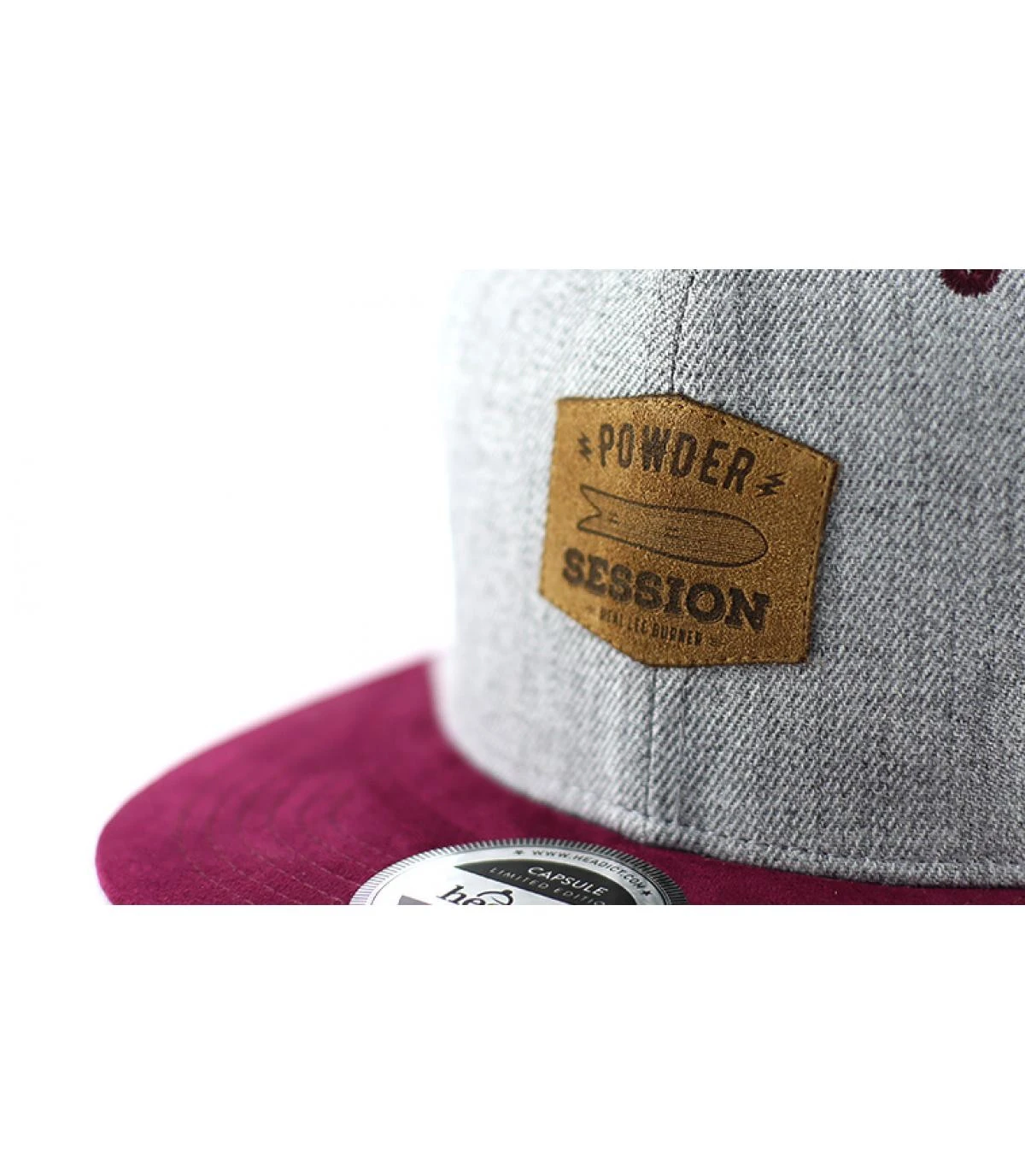 Snapback Powder Session Grey Burgundy 3 Snapback Powder Session Grey Burgundy – Image 3