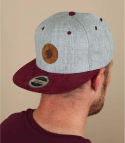 Snapback West Land Grey Burgundy
