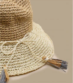 Stella Beige -Chapeau Soldes Boutique stella beigecapeline20paille20multicolore