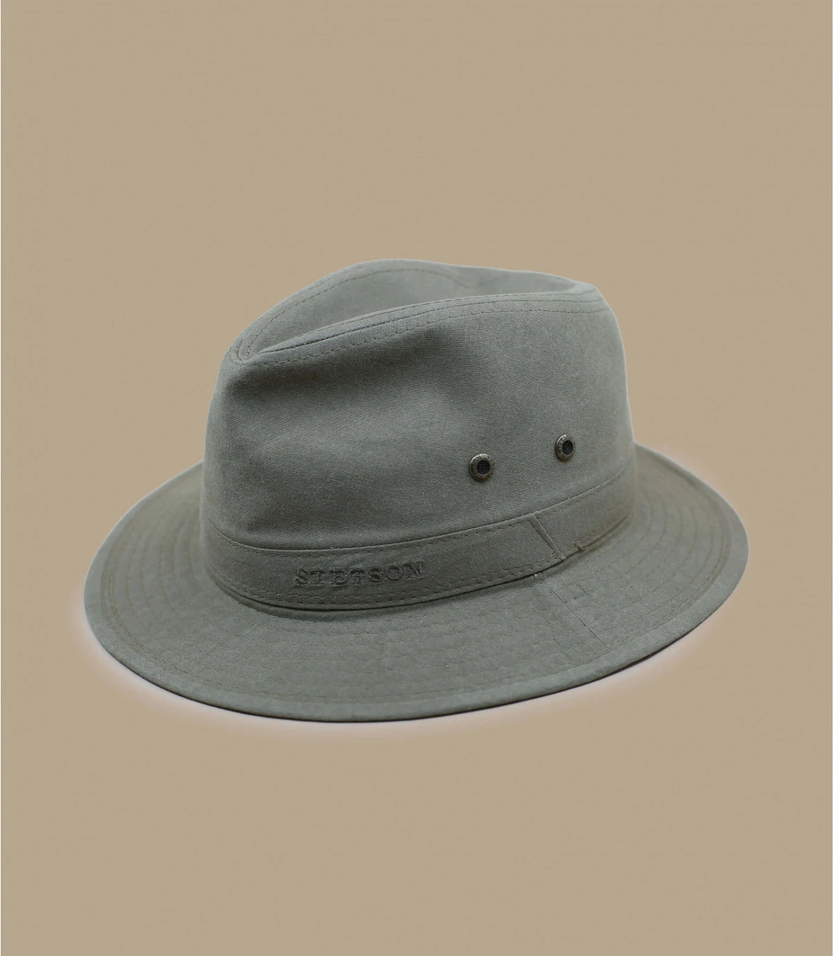 Stetson Traveller Delave Organic Cotton Khaki 1 Stetson Traveller Delave Organic Cotton Khaki